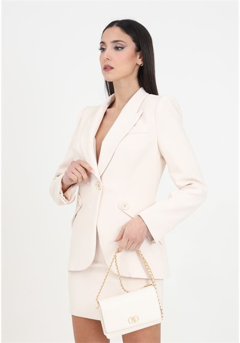 Elegant butter women's blazer with buttons ELISABETTA FRANCHI | GI05741E2193